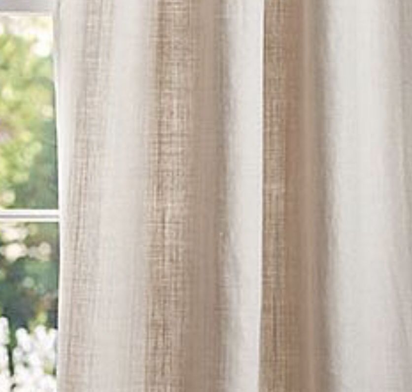 Pottery Barn 50x96 inch Belgian Linen set of 3 curtains