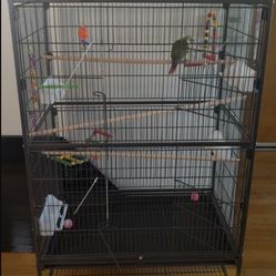 Big Rolling Metal Bird Cage 