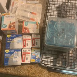 Diabetic Supplies. Test Stops Lancets And Syringes