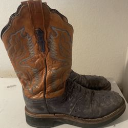 LUCCHESE Men’s Western Cowboy Boots 8.5 B Round Toe