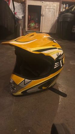 Large kids motocross helmet yellow