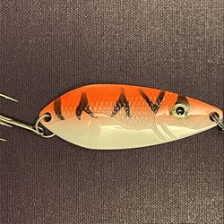 Orange/White Tiger Fishing Spoon