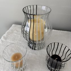 Three candle votive set with candles
