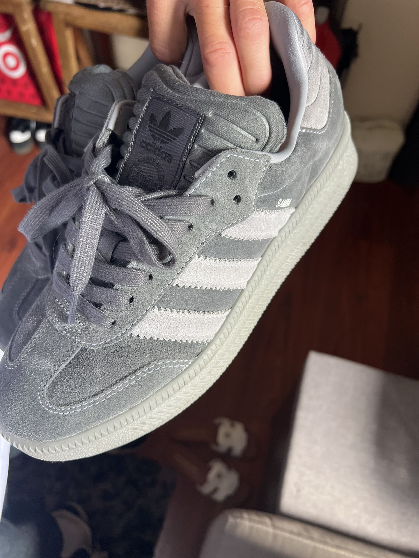 Grey Adidas Sambas