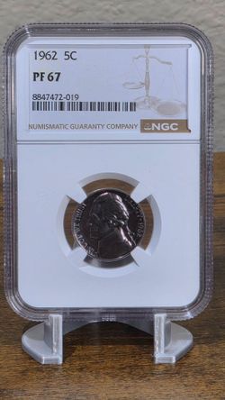 1962 Jefferson Nickel NGC PF67 Proof 5C Certified Coin