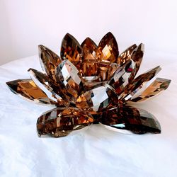 Amber Glass  Candle Holder