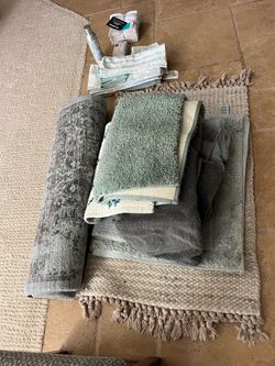 Bath rugs and towels