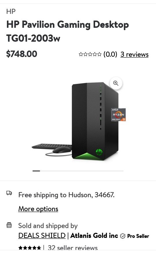 HP Pavillion Gaming Desktop TG01-2003w