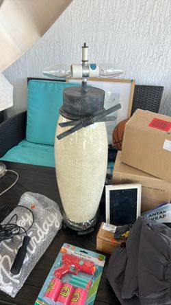 Crackle Glass Table Lamp Base