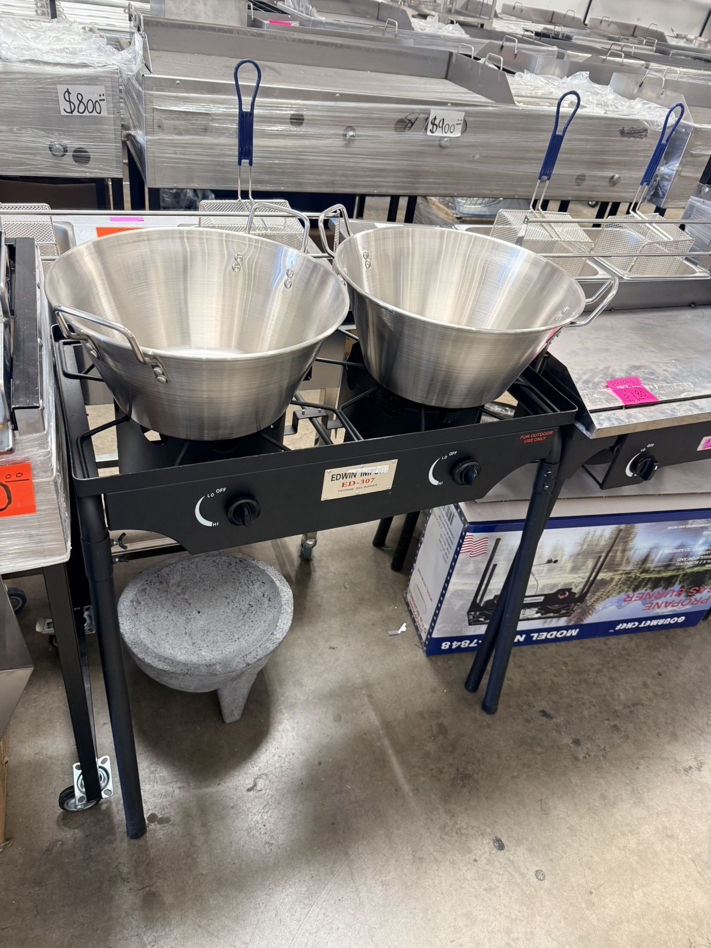 Estufa De 2 Quemador Con 2 Cazos De Accero