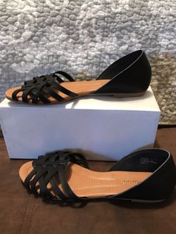Black Bamboo Flats size 7.5