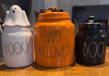 Rae Dunn Halloween Ceramic Canister Set of 3