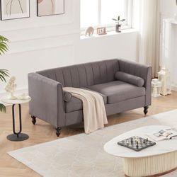 New Grey Fabric Loveseat 