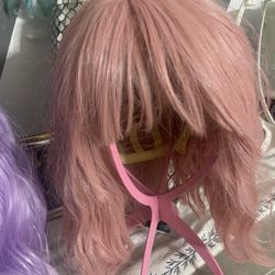 short pink wig in good condition