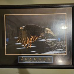 Framed Inspirational Eagle Print Artwork
