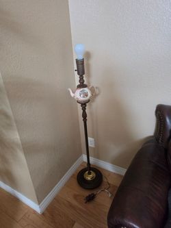 Antique Tea Kettle Floor Lamp.