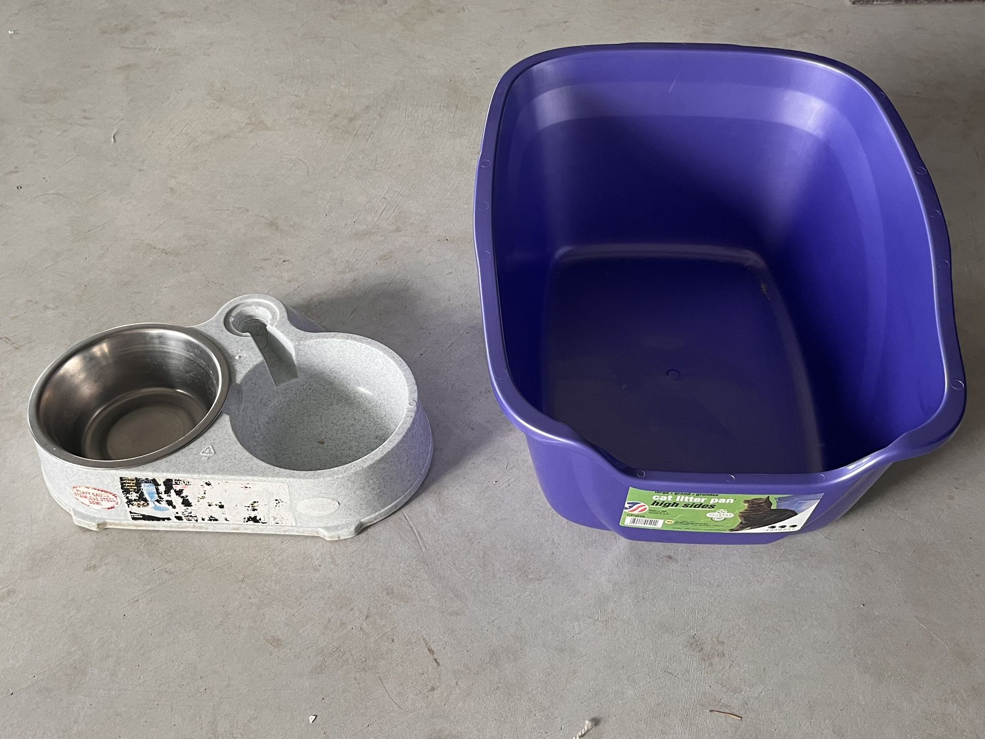 Pet Bowls and High top Litter Box