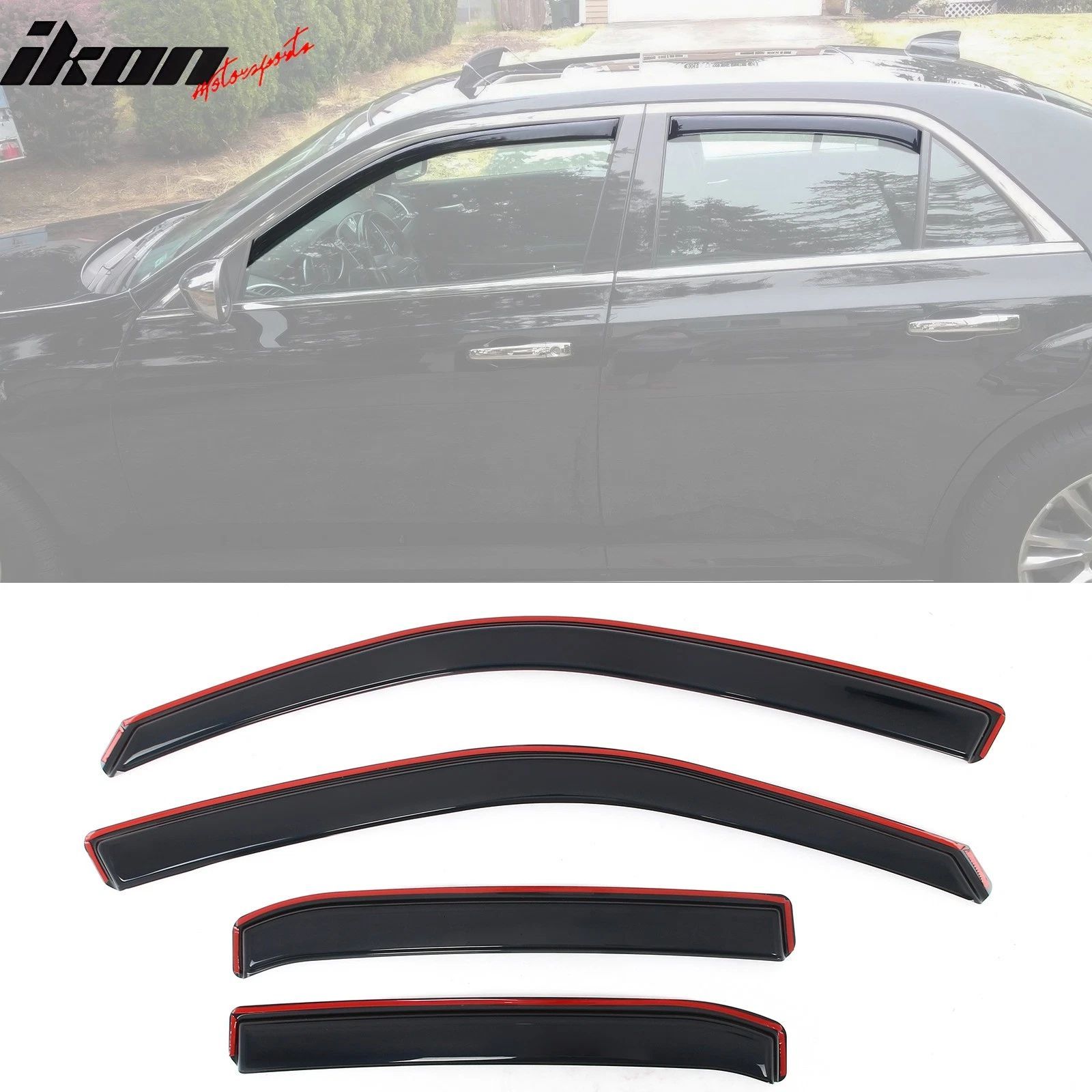 Fits 2011-2023 Chrysler 300 Window Visors Acrylic In-Channel Rain Wind Shade 4PC Set