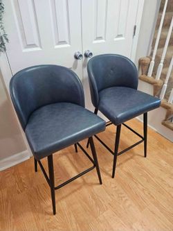 Modern Gray Swivel Bar Stools – Set of 2 (Delivery Available)