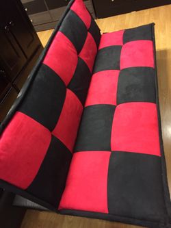 New futon sofa black/red