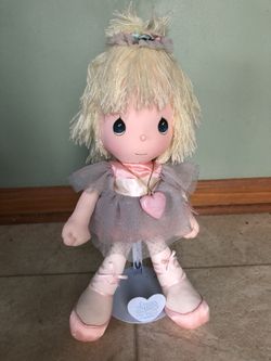 Vintage 1985 Precious Moments Plush Tammy Ballerina Doll by Applause with doll stand