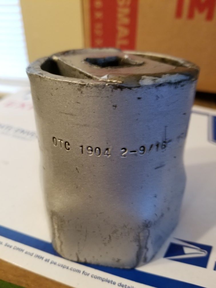 OTC 2 9/16inch, ¾inch drive axle nut socket.