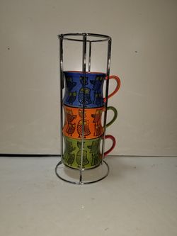 3 Staking mugs. Pier 1