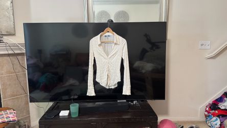 Urban Outfitters cream long sleeve button up blouse with subtle textured pattern, size M