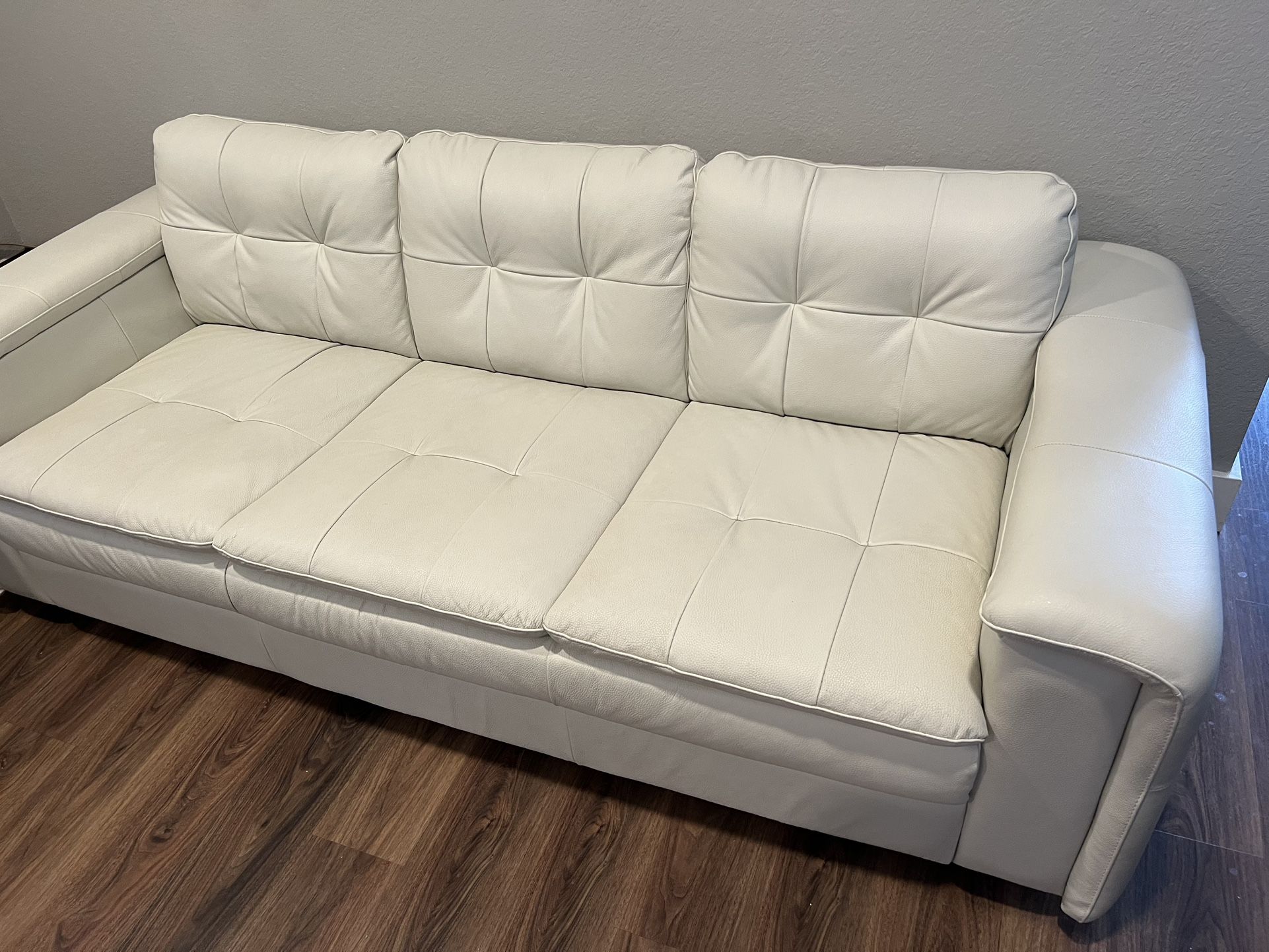 Rowan Light Beige Genuine Leather Sofa