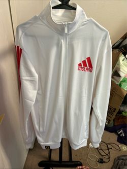 Adidas England Track Jacket White Red Size M