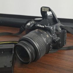Nikon D3100 14.2MP Digital SLR Camera Black AF-S DX VR 18-55mm Lens S/c=6k Only
