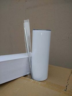 Glossy 20oz Straight Tumblers With Metal Straw