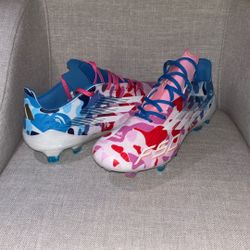 adidas × A Bathing Ape F50 Limited Edition Soccer Cleats - Pink/Blue Camo - Size 9-9.5