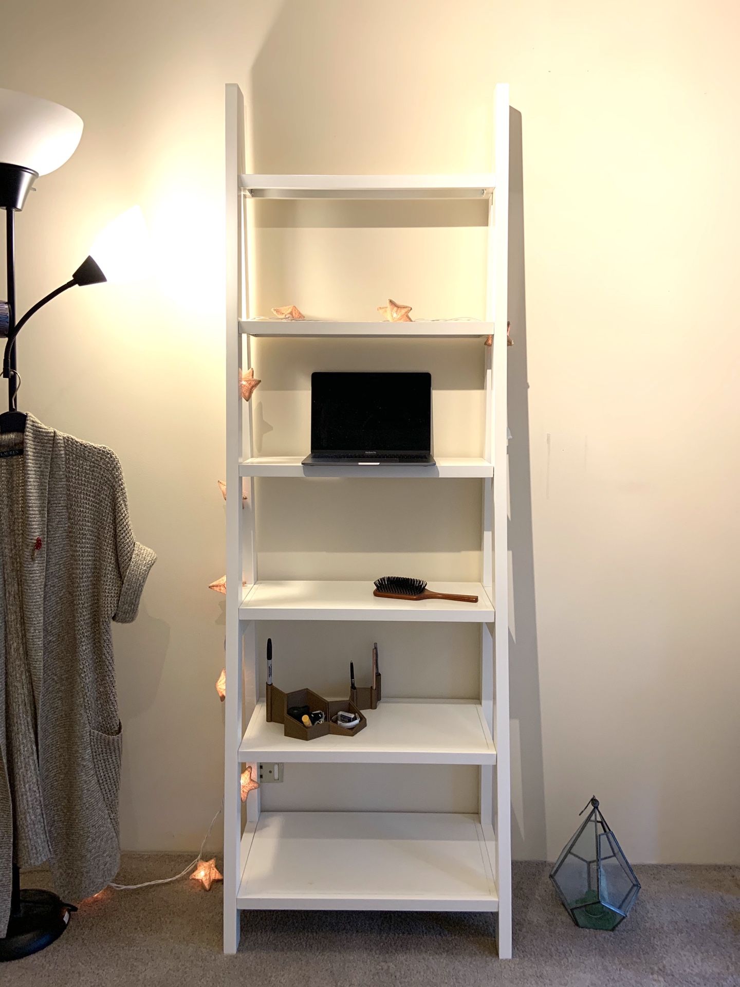 Bookshelf Ladder Shelf Standing Desk