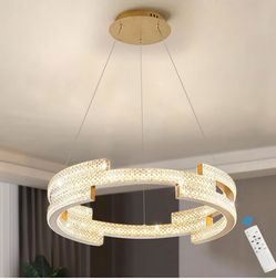 CHYING LED Chandelier 3 Ring Gold With Remote