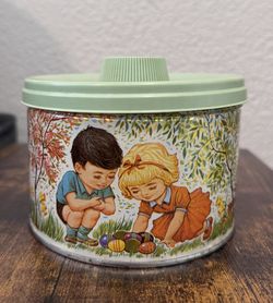 Vintage Mrs. Leland's Old Fashioned Candies 1962 Tin Canister Country Store