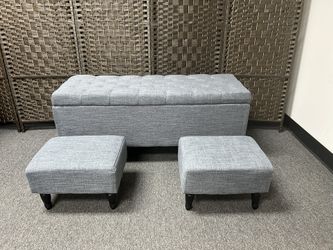 Bench With Ottoman 3 Pieces Set