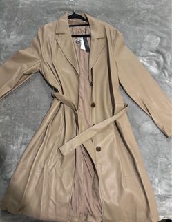 Tahari Feaux Leather Coat