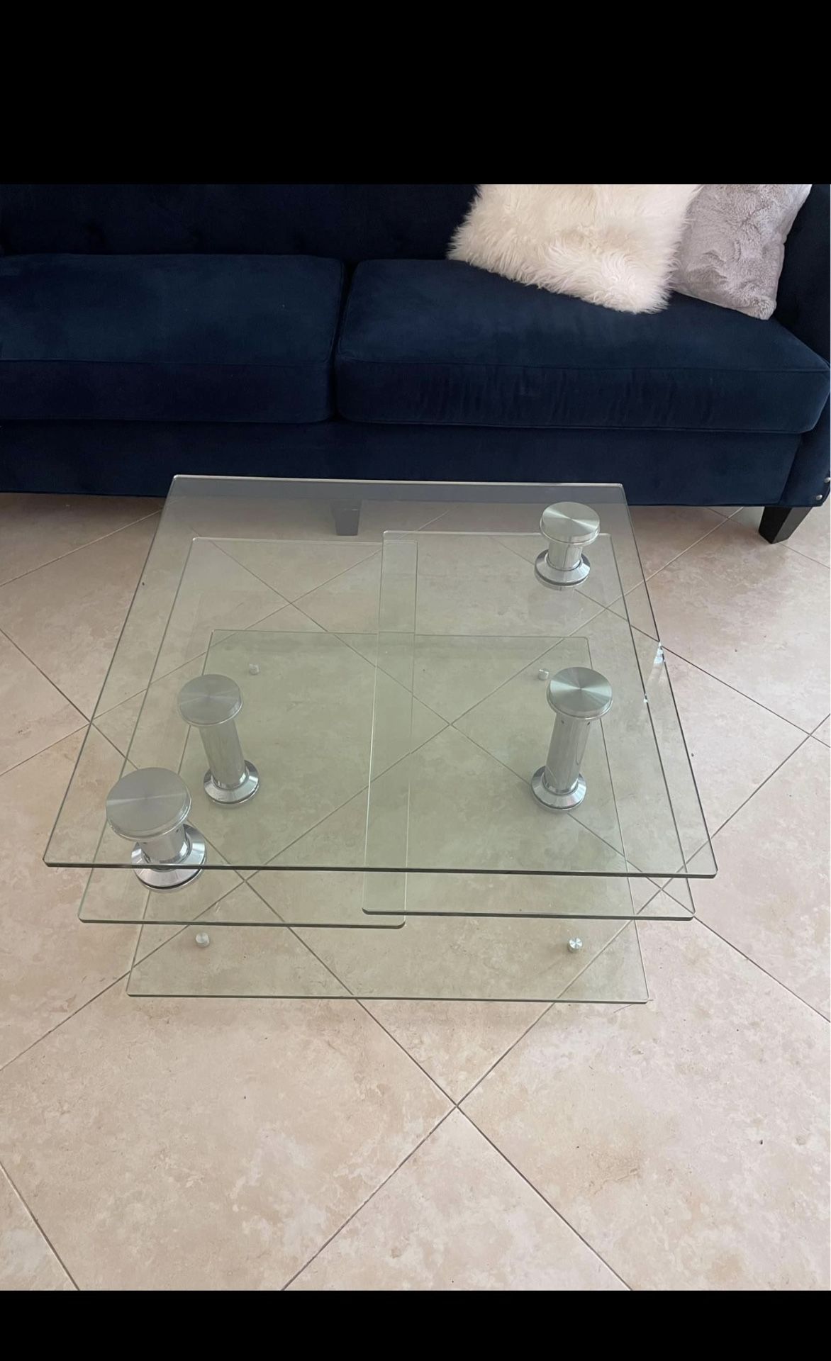 Glass Coffee Table And Side Table