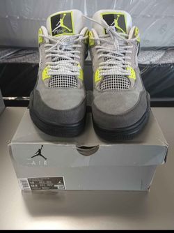Nike Air Jordan 4 Retro SE Neon 95 Sneakers Shoes Size 12