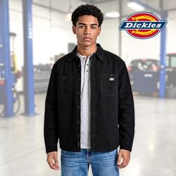 Dickies Men’s Utility Solid Johnsonville Black Canvas  Long Sleeve Shirt Sz L
