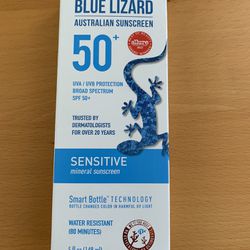 Blue Lizard Sunscreen 50 SPF 5 oz Sensitive Zinc Mineral - NEW