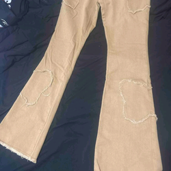 Beige Frayed Jeans , size s from shein