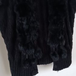 VEST BLACK SWEATER WITH POM POMS....