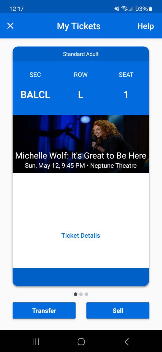 Michelle Wolf Tour Seattle Neptune Theater 3 Tix 5/12 OBO