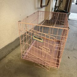 Pink Dog Crate w/ Tray – Small/Medium