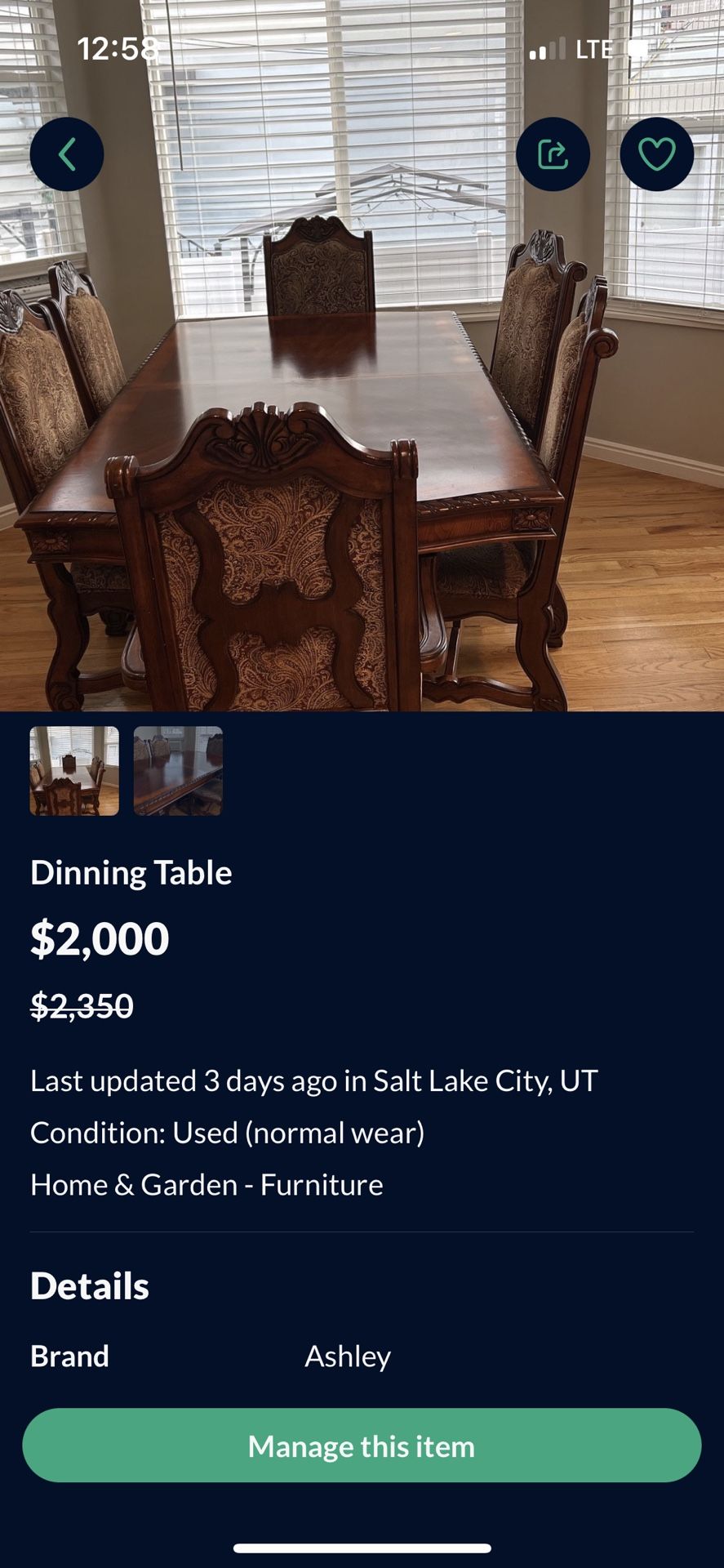 Dining table