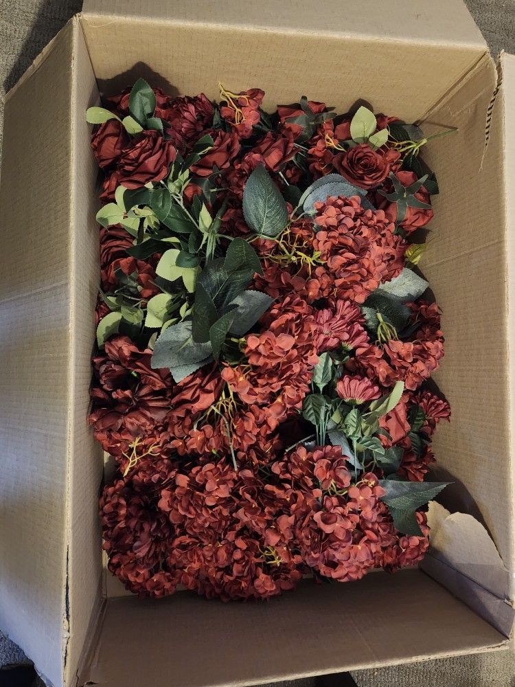 Burgundy Flowers Mixed Batch