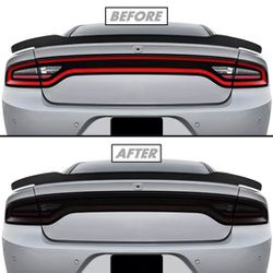 Dodge Charger HELLCAT Tail Light SMOKE Precut Vinyl Tint Overlays for 2015-2023