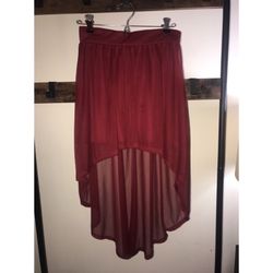 Womens Red High-low Skirt Size Small 